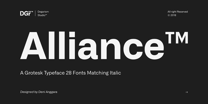 Пример шрифта Alliance